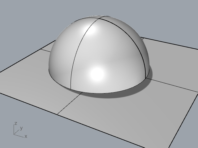 Creating a surface to split the sphere in half to create the brick dome