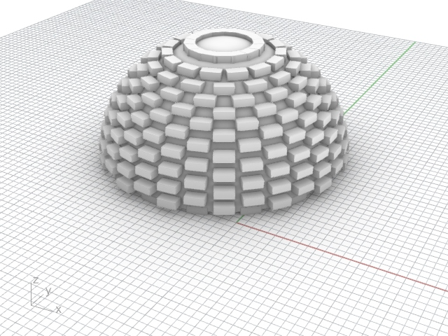 Final brick dome model made in Rhino 3D grasshopper