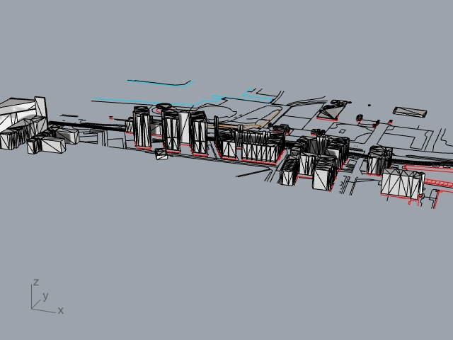 The model that will be converted to axonometric view in Rhino