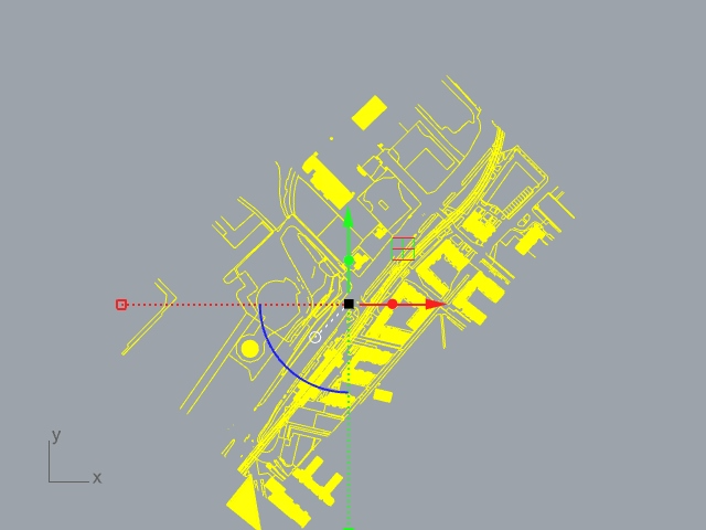 the rotated model in rhino to make an axonometric view