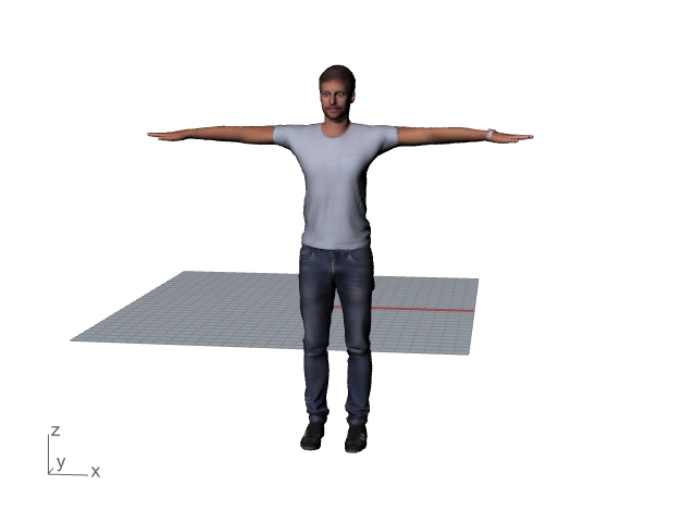man with arms stretched scale figure